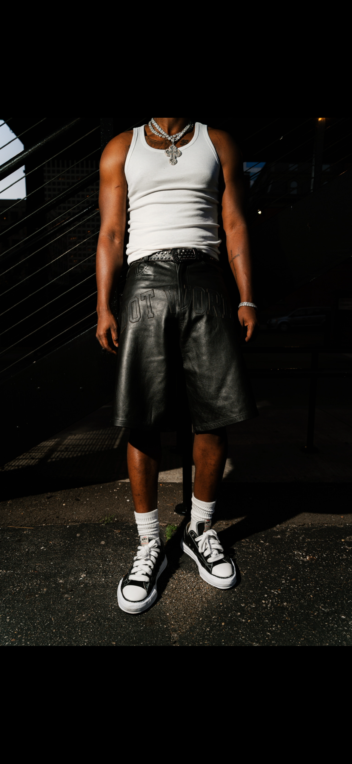 Leather Black Shorts
