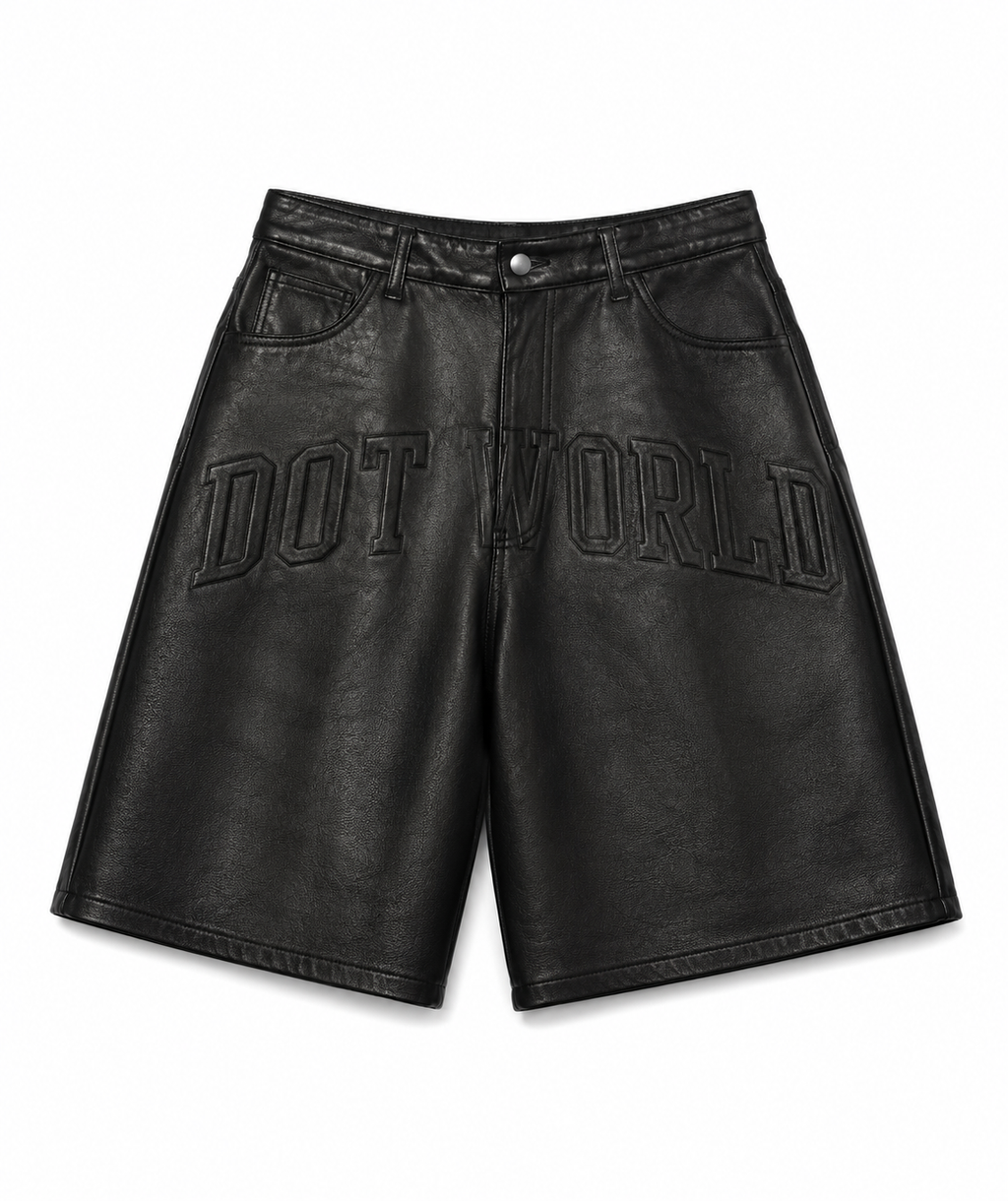 Leather Black Shorts