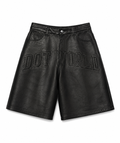 Leather Black Shorts